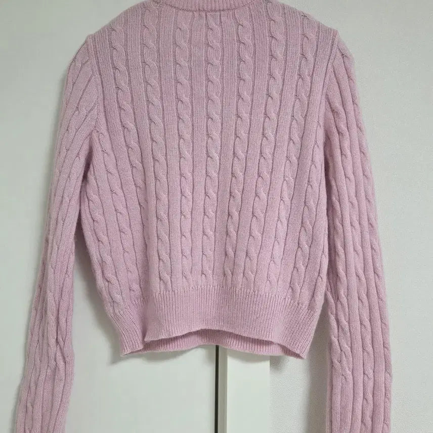 [BUNJANG] Musinsa Standard Women's Angora Blend Cable Knit Sweater [Pink/S] / 무신사스탠다드 우먼즈 앙고라 블렌드 케이블 크루 넥 니트 [핑크/ s]