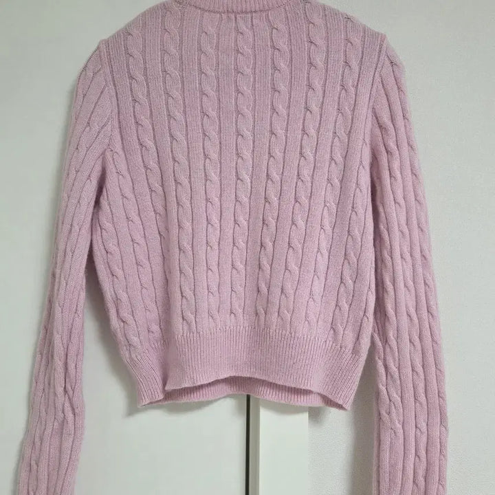 [BUNJANG] Musinsa Standard Women's Angora Blend Cable Knit Sweater [Pink/S] / 무신사스탠다드 우먼즈 앙고라 블렌드 케이블 크루 넥 니트 [핑크/ s]