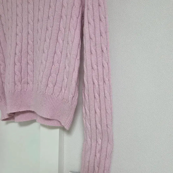 [BUNJANG] Musinsa Standard Women's Angora Blend Cable Knit Sweater [Pink/S] / 무신사스탠다드 우먼즈 앙고라 블렌드 케이블 크루 넥 니트 [핑크/ s]