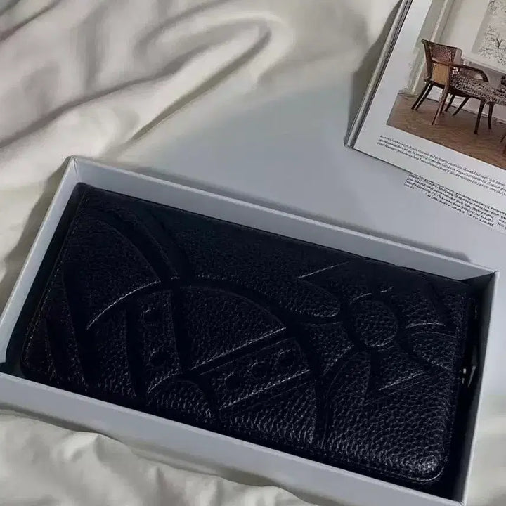 [BUNJANG] Vivienne Westwood Women's Long Wallet Black Logo Pattern / 비비안웨스트우드 여성 장지갑 블랙 로고무늬 신상지갑