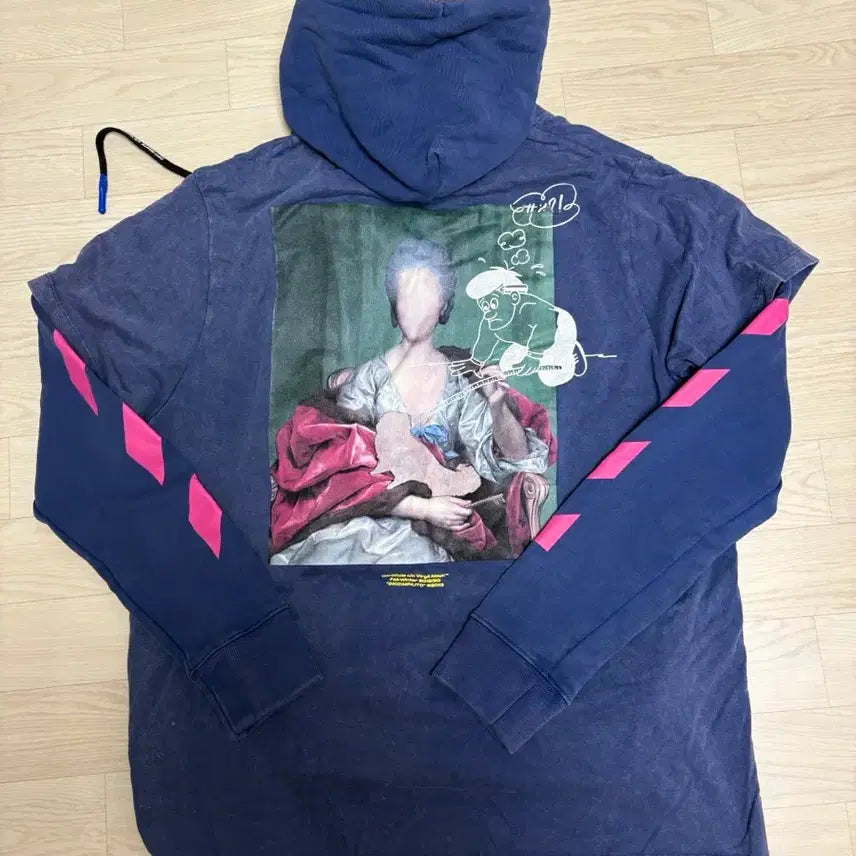 [BUNJANG] Off-White Layered Hoodie T-shirt / 오프화이트 반팔레이어드 후드