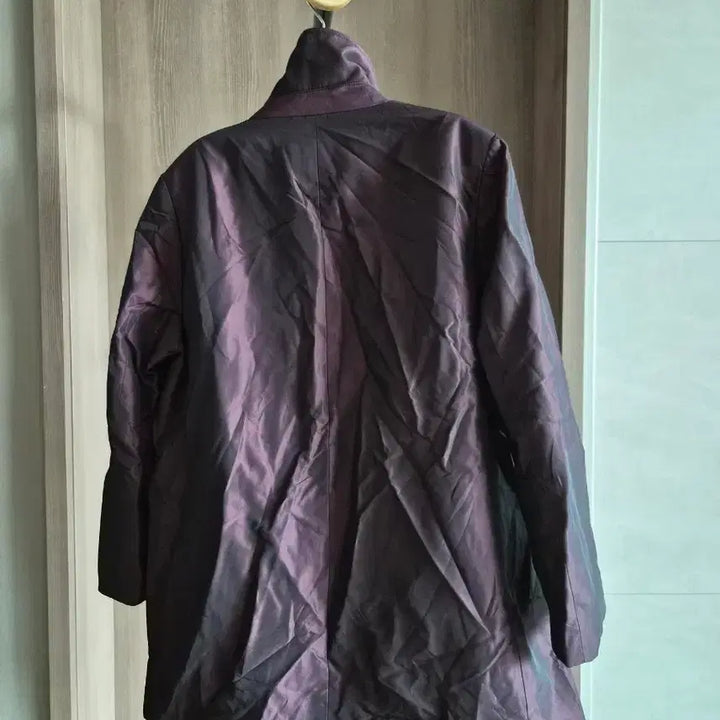 [BUNJANG] Women's Burgundy Glossy Half Jacket - Size L / 버건디 광택 여성 하프자켓 L