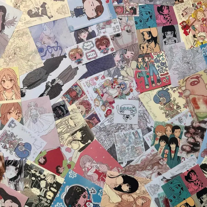 [BUNJANG] Cute Character Paper Set (70 Pieces) / 큐티 캐릭터 지류 70장 세트