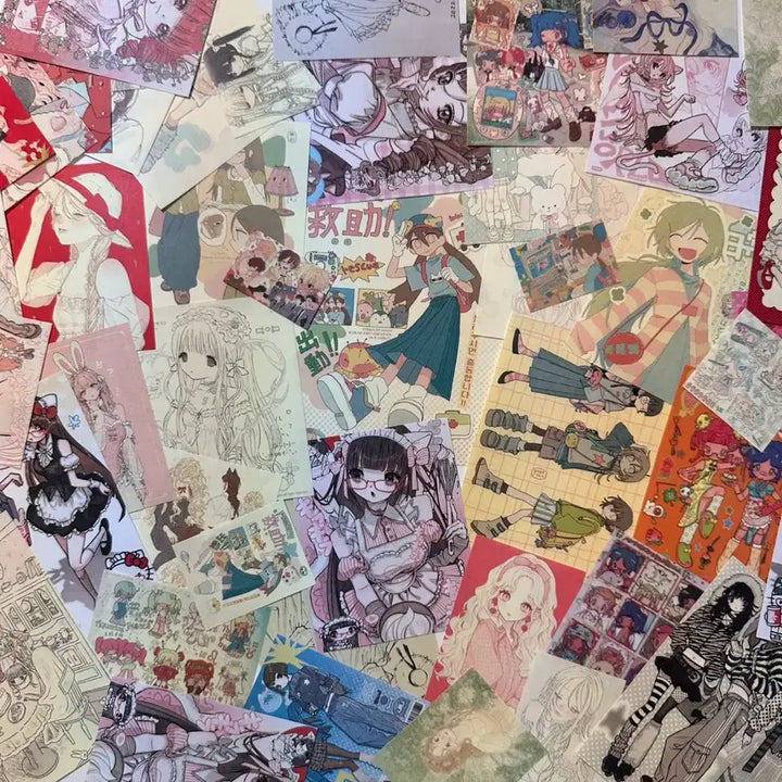 [BUNJANG] Cute Character Paper Set (70 Pieces) / 큐티 캐릭터 지류 70장 세트