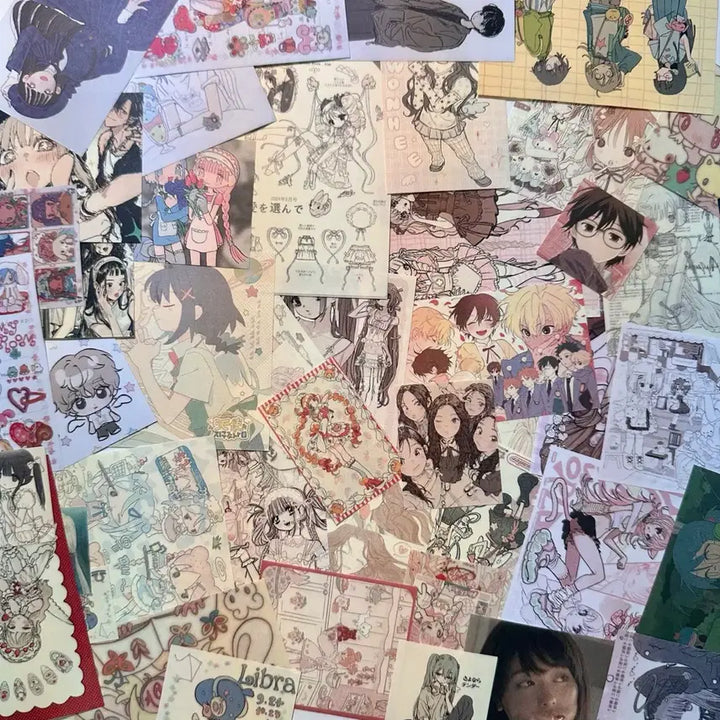 [BUNJANG] Cute Character Paper Set (70 Pieces) / 큐티 캐릭터 지류 70장 세트