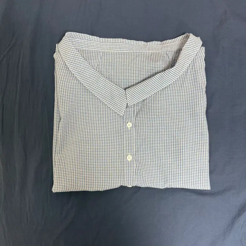 [BUNJANG] Vintage Checkered Short-Sleeved Blouse / 빈티지 체크 반팔 블라우스