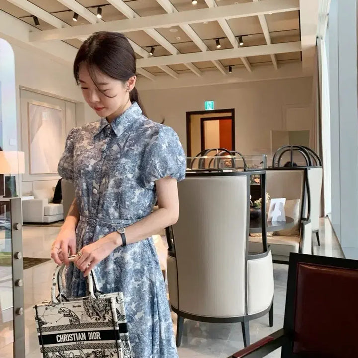 [BUNJANG] Blue Ink Painting Dress / 바이씨니 제작 수묵화원피스 블루