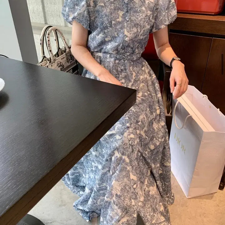 [BUNJANG] Blue Ink Painting Dress / 바이씨니 제작 수묵화원피스 블루