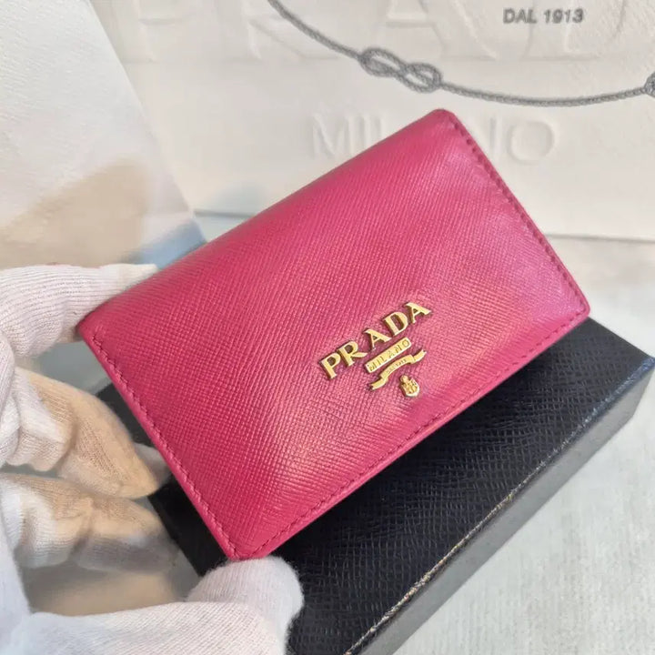 [BUNJANG] Prada Saffiano Pink Card Wallet / 프라다 사피아노 핑크 카드지갑