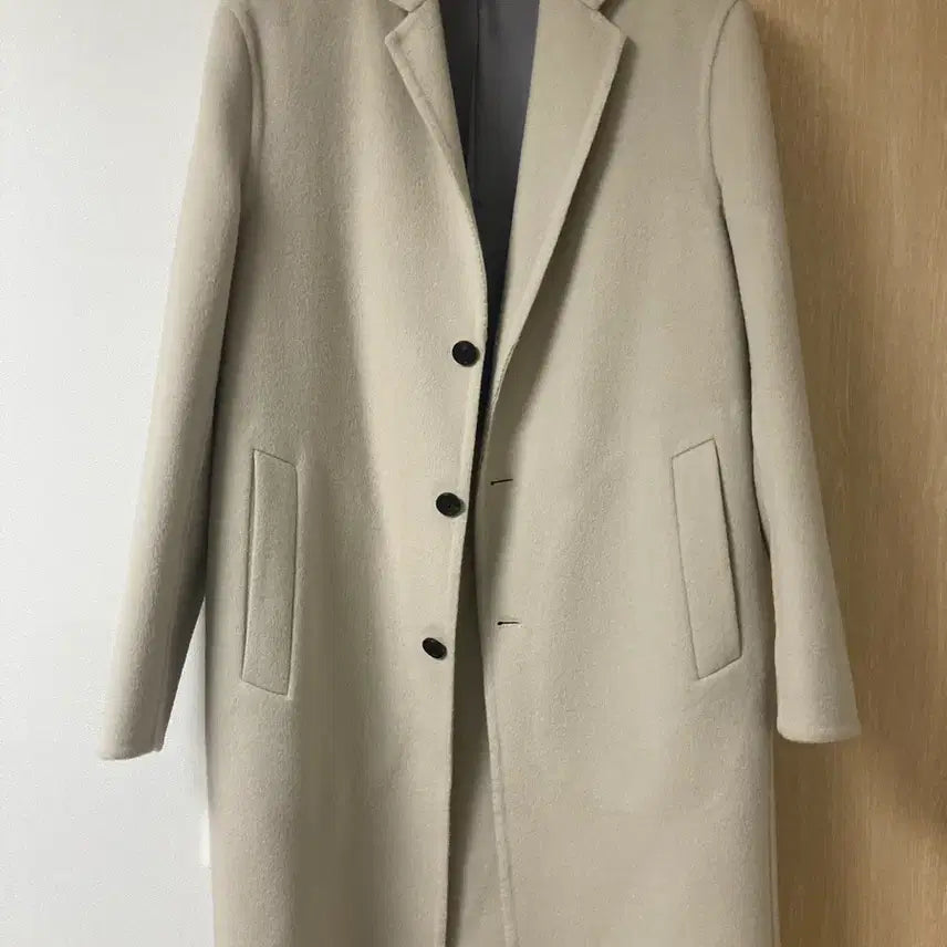 [BUNJANG] Time Homme Ivory Wool Cashmere Coat / 타임옴므 아이보리 울캐시미어 코트 100사이즈