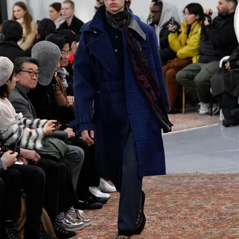 [BUNJANG] Sacai Mens Houndstooth Mixed Wool Trench Coat / Sacai Mens 19FW 하운스투스 믹스매치 울 트렌치 코트