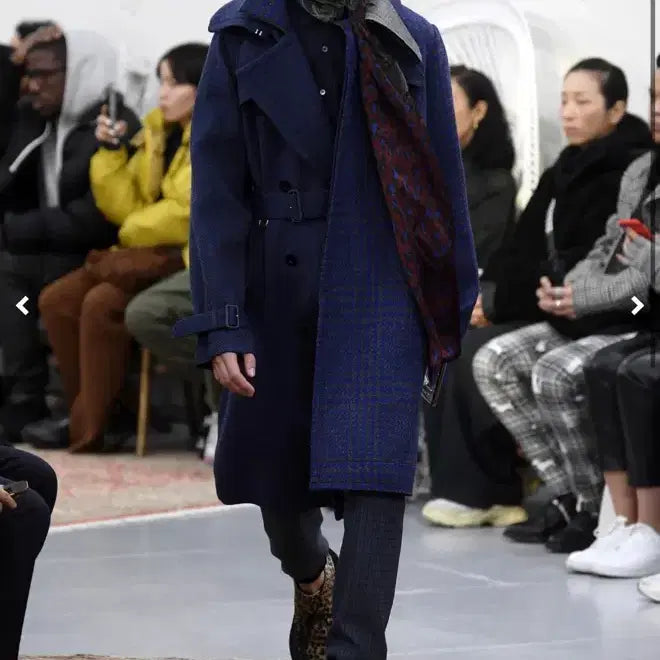[BUNJANG] Sacai Mens Houndstooth Mixed Wool Trench Coat / Sacai Mens 19FW 하운스투스 믹스매치 울 트렌치 코트