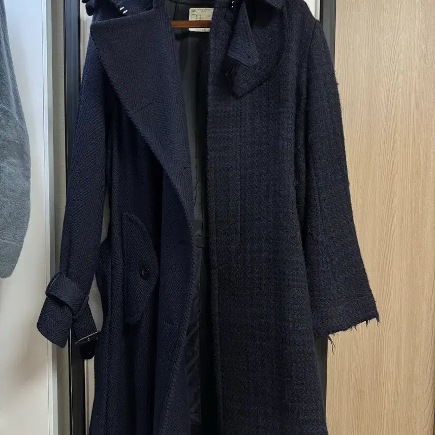 [BUNJANG] Sacai Mens Houndstooth Mixed Wool Trench Coat / Sacai Mens 19FW 하운스투스 믹스매치 울 트렌치 코트