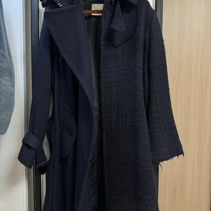 [BUNJANG] Sacai Mens Houndstooth Mixed Wool Trench Coat / Sacai Mens 19FW 하운스투스 믹스매치 울 트렌치 코트