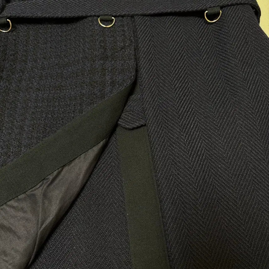 [BUNJANG] Sacai Mens Houndstooth Mixed Wool Trench Coat / Sacai Mens 19FW 하운스투스 믹스매치 울 트렌치 코트