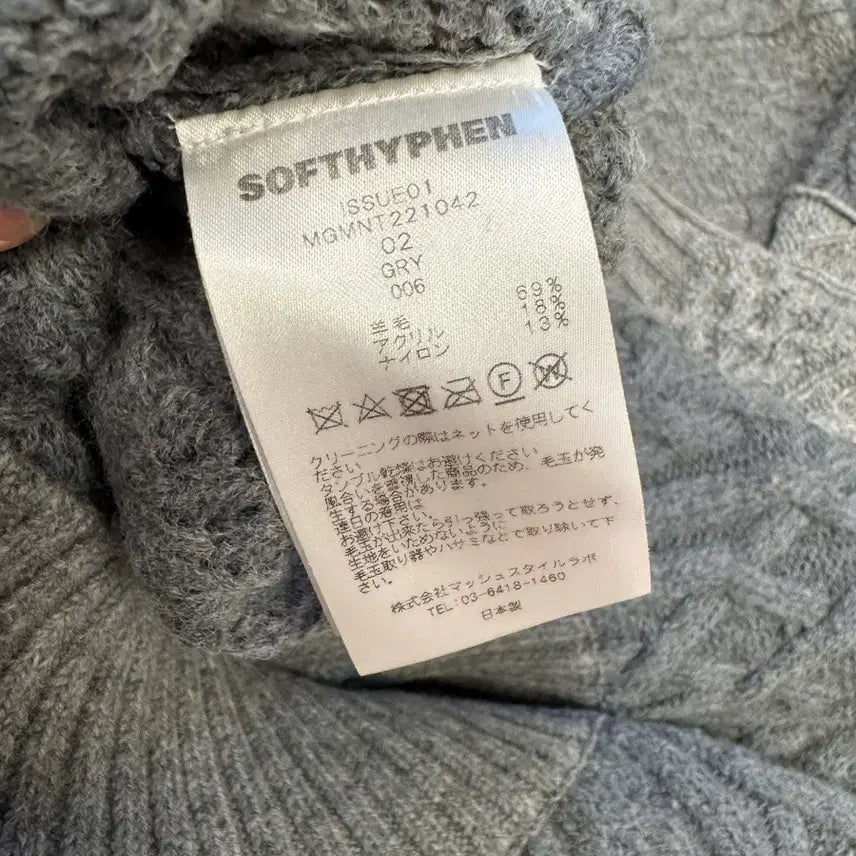 [BUNJANG] Softhyphen Patchwork Crew Neck Knit Gray / Softhyphen 패치워크 크루넥 니트 그레이