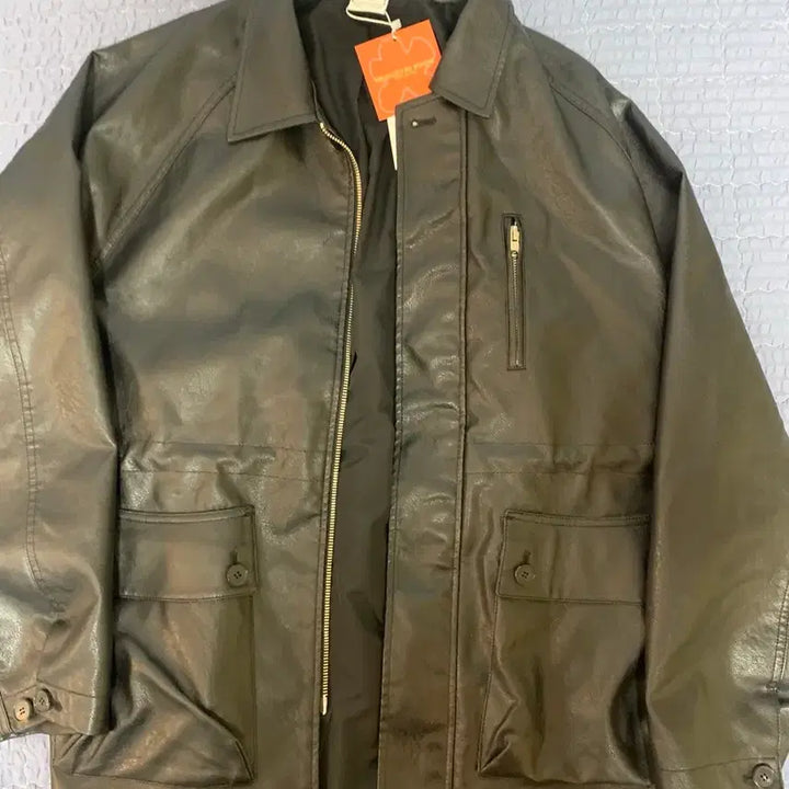 [BUNJANG] Unleashed Washed Leather Field Jacket (Black, L) / 어널로이드 워시드 레더 필드 자켓 / 블랙 L