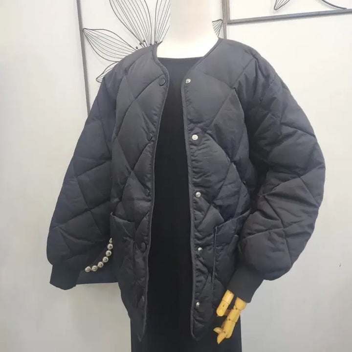 [BUNJANG] Black Diamond Quilted Jacket / 블랙 다이아 퀼팅 누빔 자켓 free