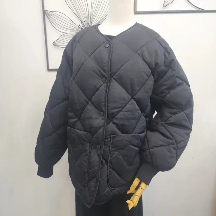 [BUNJANG] Black Diamond Quilted Jacket / 블랙 다이아 퀼팅 누빔 자켓 free