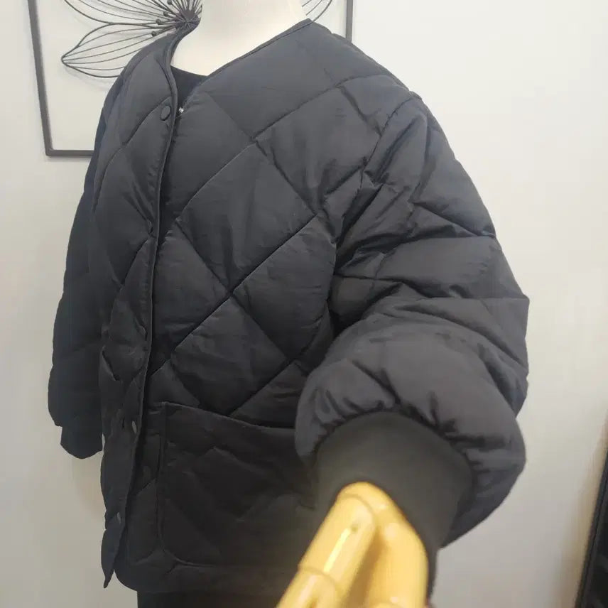[BUNJANG] Black Diamond Quilted Jacket / 블랙 다이아 퀼팅 누빔 자켓 free