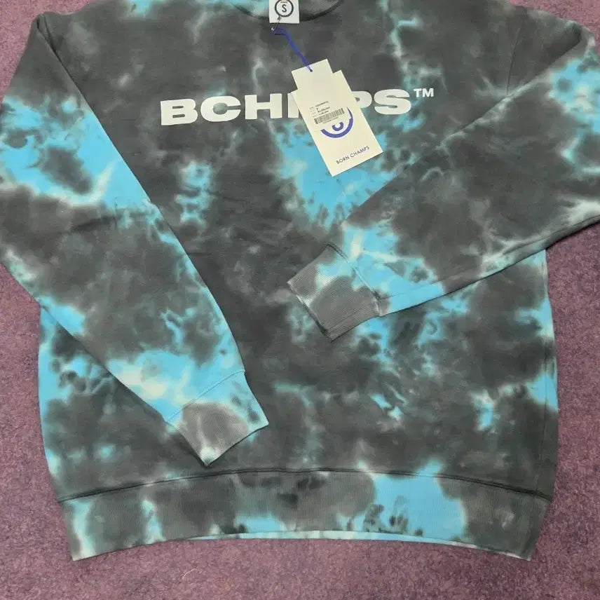 [BUNJANG] Bonchamps Gray & Blue Tie-Dye Sweatshirt (M) / 본챔스 그레이&블루 타이다이 맨투맨 (M)