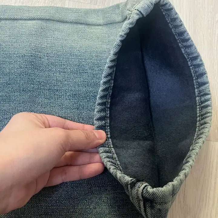 [BUNJANG] Emerald Washed Wide Denim Pants / 청량 에메랄드 워싱 와이드 데님 팬츠