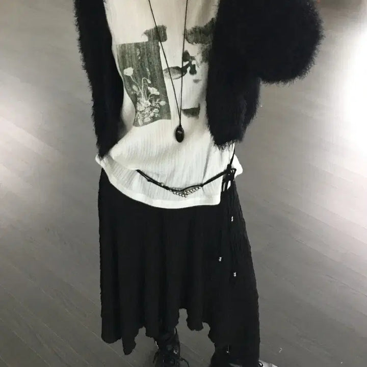 [BUNJANG] NBYK Aurora Fur Cardigan (Black) / 노비야카 Aurora fur cardigan (블랙)