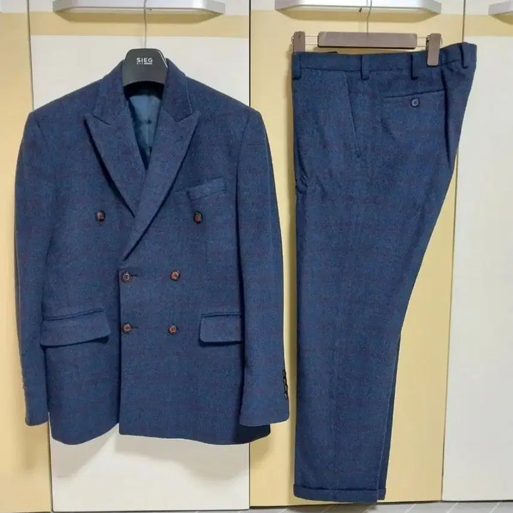 [BUNJANG] VIP Wool Check Double Suit Set / vip울 체크 맞춤 더블수트세트(겨울용)