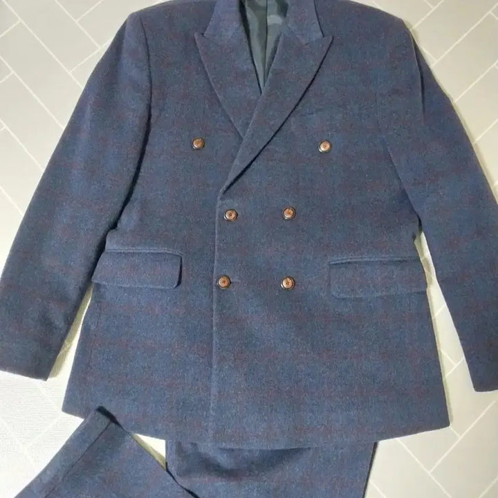 [BUNJANG] VIP Wool Check Double Suit Set / vip울 체크 맞춤 더블수트세트(겨울용)