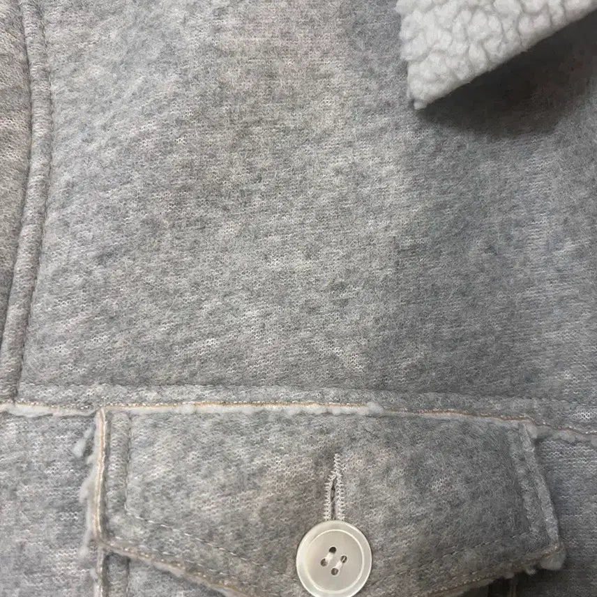 [BUNJANG] Allenne Shearling Tweed Gray Trucker Jacket / 알렌느 시어링 트위드 그레이 트러커자켓입니다