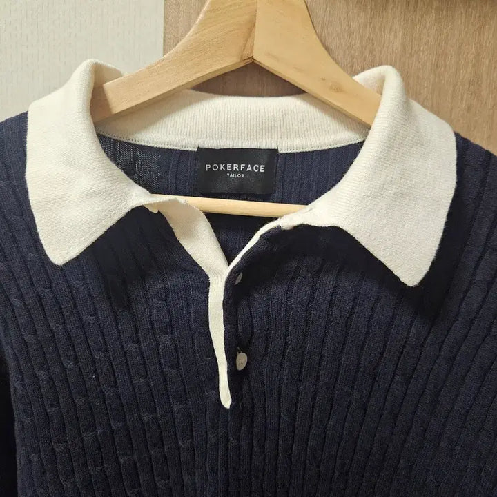 [BUNJANG] Poker Face Cable Rugby Knit / 포커페이스 케이블 럭비니트