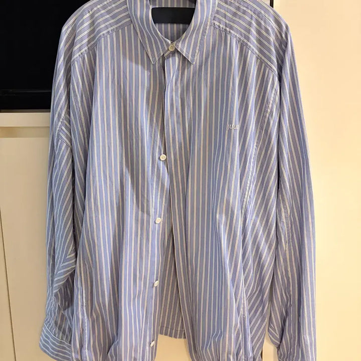 [BUNJANG] Junji Stripe String Shirt - Sky Blue, Size 46 / [준지] 스트라이프 스트링셔츠 - 스카이블루,46