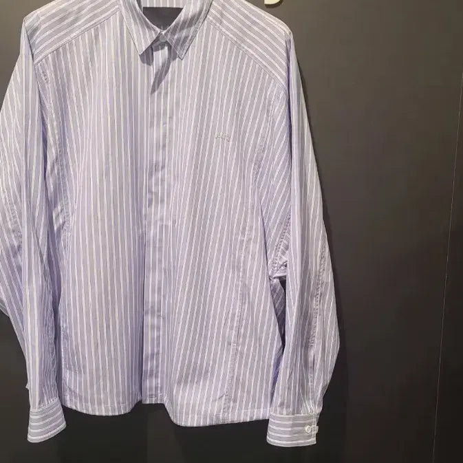 [BUNJANG] Junji Stripe String Shirt - Sky Blue, Size 46 / [준지] 스트라이프 스트링셔츠 - 스카이블루,46