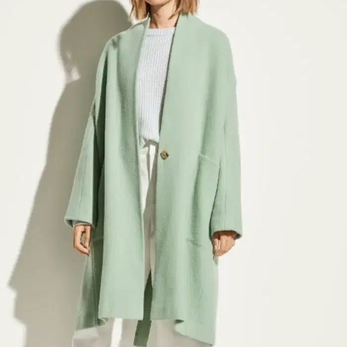 [BUNJANG] Vince No Collar Wool Coat / 빈스노카라울코트