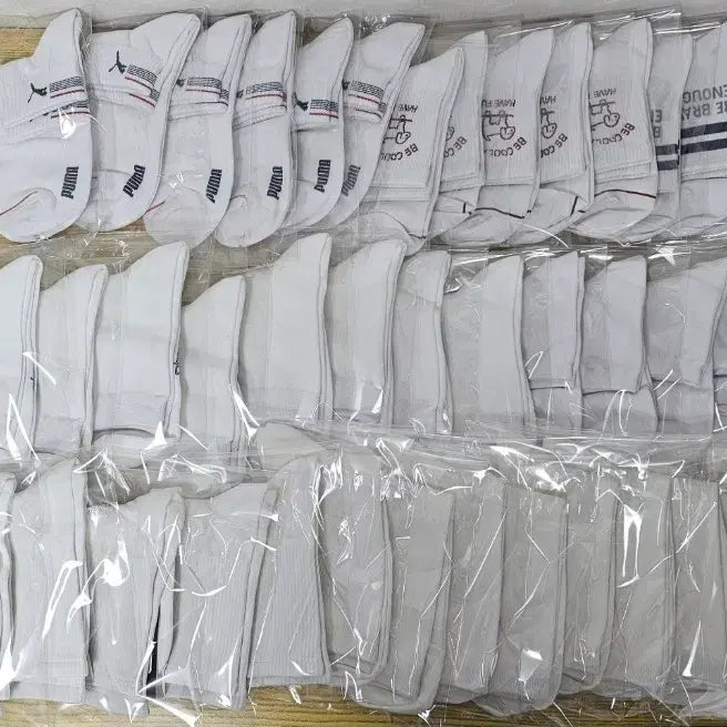 [BUNJANG] White Socks Bundle Set / 흰색 중/장목 52족 일괄판매.