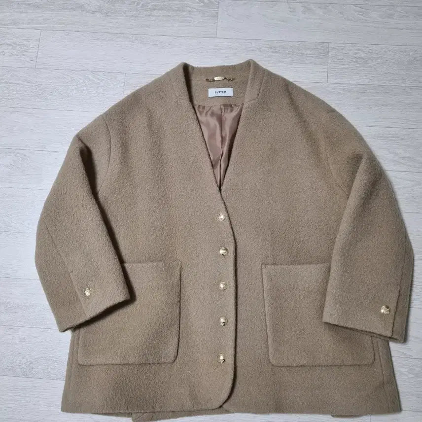 [BUNJANG] System 23FW Collarless Coat - Camel / 23FW 시스템 칼라리스 코트- 최종가