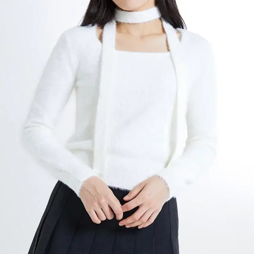 [BUNJANG] Spao Square Neck Tie Knit Top / 스파오 스퀘어넥 타이 니트 s