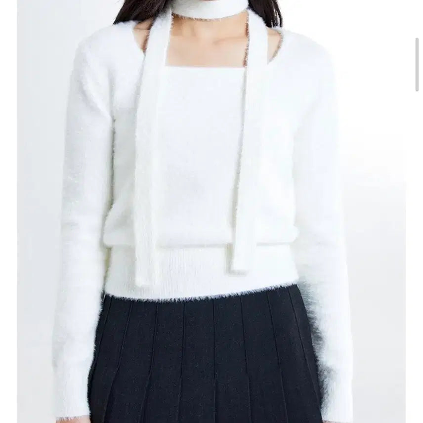 [BUNJANG] Spao Square Neck Tie Knit Top / 스파오 스퀘어넥 타이 니트 s