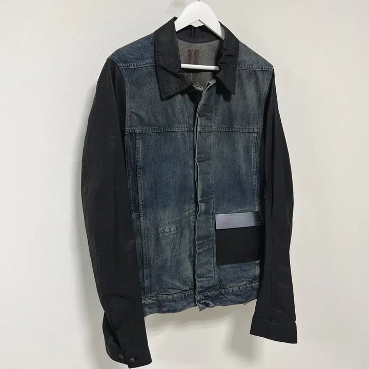 [BUNJANG] Rick Owens DRKSHDW Leather Denim Jacket Hustler Blue / [L] 릭오웬스 15SS 다크쉐도우 가죽 데님 자켓 허슬러 블루