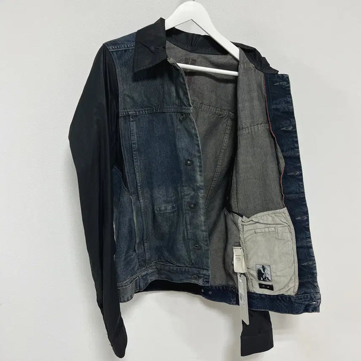 [BUNJANG] Rick Owens DRKSHDW Leather Denim Jacket Hustler Blue / [L] 릭오웬스 15SS 다크쉐도우 가죽 데님 자켓 허슬러 블루
