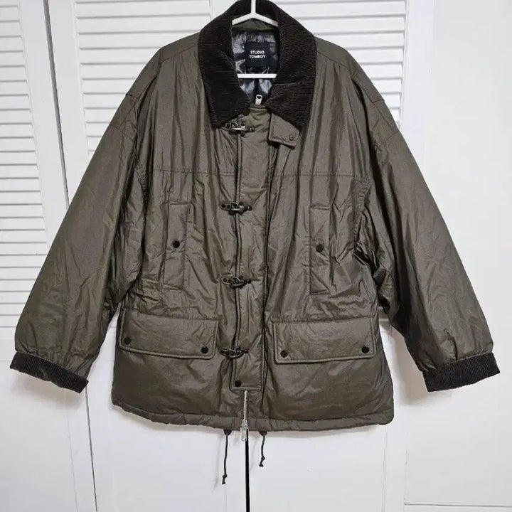 [BUNJANG] (새거)스튜디오톰보이 남성 코듀로이 카라 야상 패딩 자켓 / (새거)스튜디오톰보이 남성 코듀로이 카라 야상 패딩 자켓