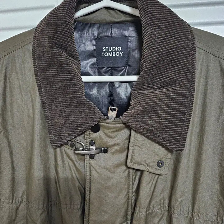 [BUNJANG] (새거)스튜디오톰보이 남성 코듀로이 카라 야상 패딩 자켓 / (새거)스튜디오톰보이 남성 코듀로이 카라 야상 패딩 자켓