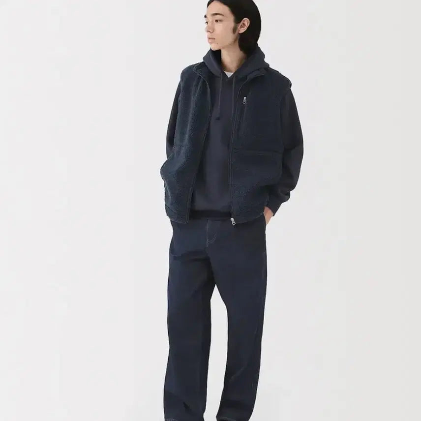 [BUNJANG] BoA Muji Fleece Vest / 무인양품 보아 플리스 베스트 네이비 xl