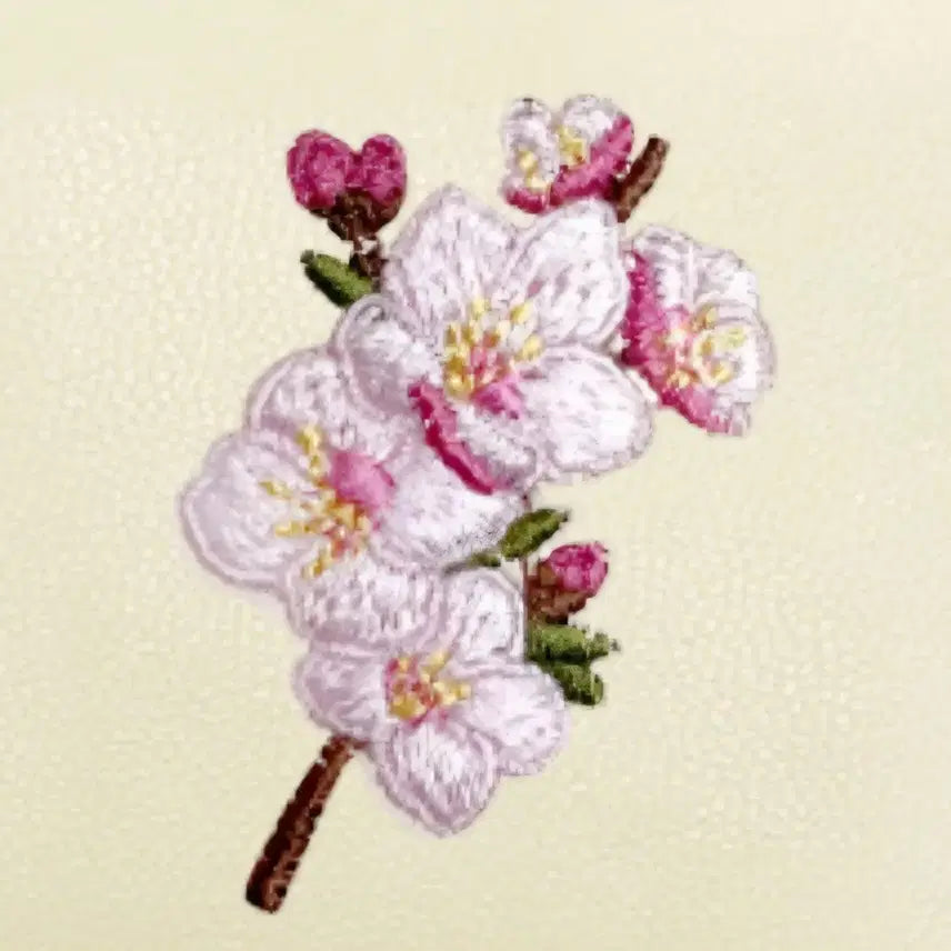 [BUNJANG] D-Lab April Cherry Blossom Birth Flower Embroidery Pocket Flip Card Wallet Money Clip / 디랩 탄생화 자수 포켓플립 4월 벚꽃 여성 카드지갑 머니클립