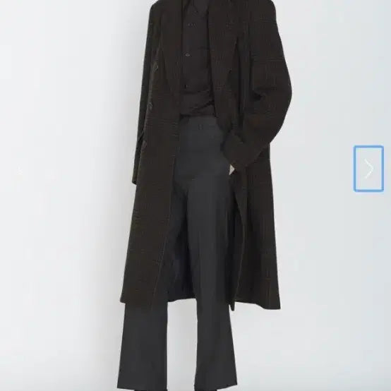 [BUNJANG] Mngu Double Breasted Coat Check L / mngu 더블 브레스트 코트 체크 L