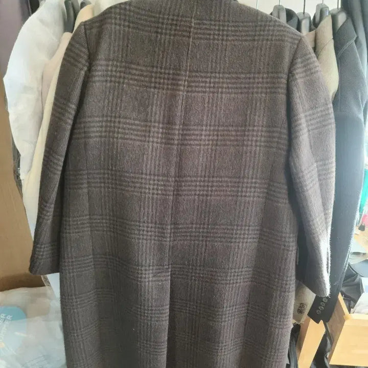 [BUNJANG] Mngu Double Breasted Coat Check L / mngu 더블 브레스트 코트 체크 L