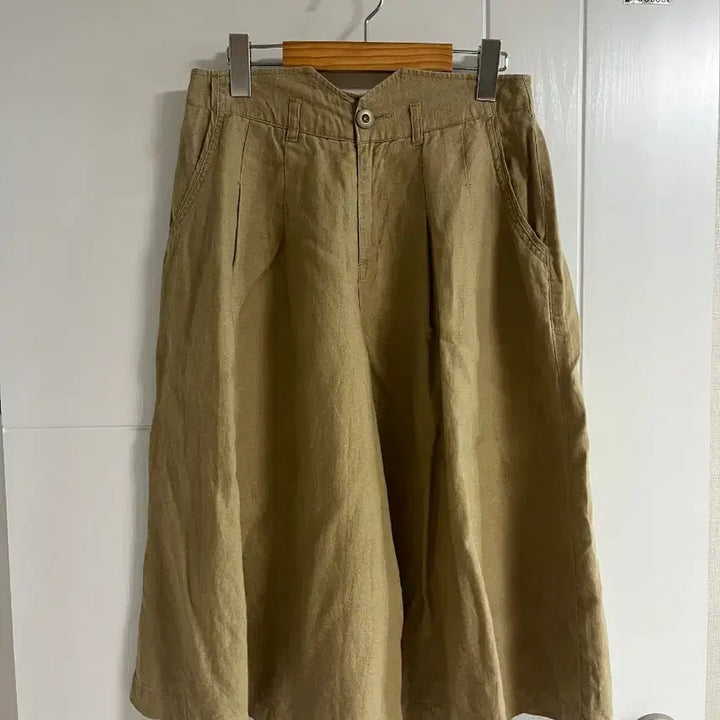 [BUNJANG] Vintage Beige Linen Shorts S / (일본 수입 빈티지)베이지 반바지 통바지 여름 팬츠 린넨100 삼 S