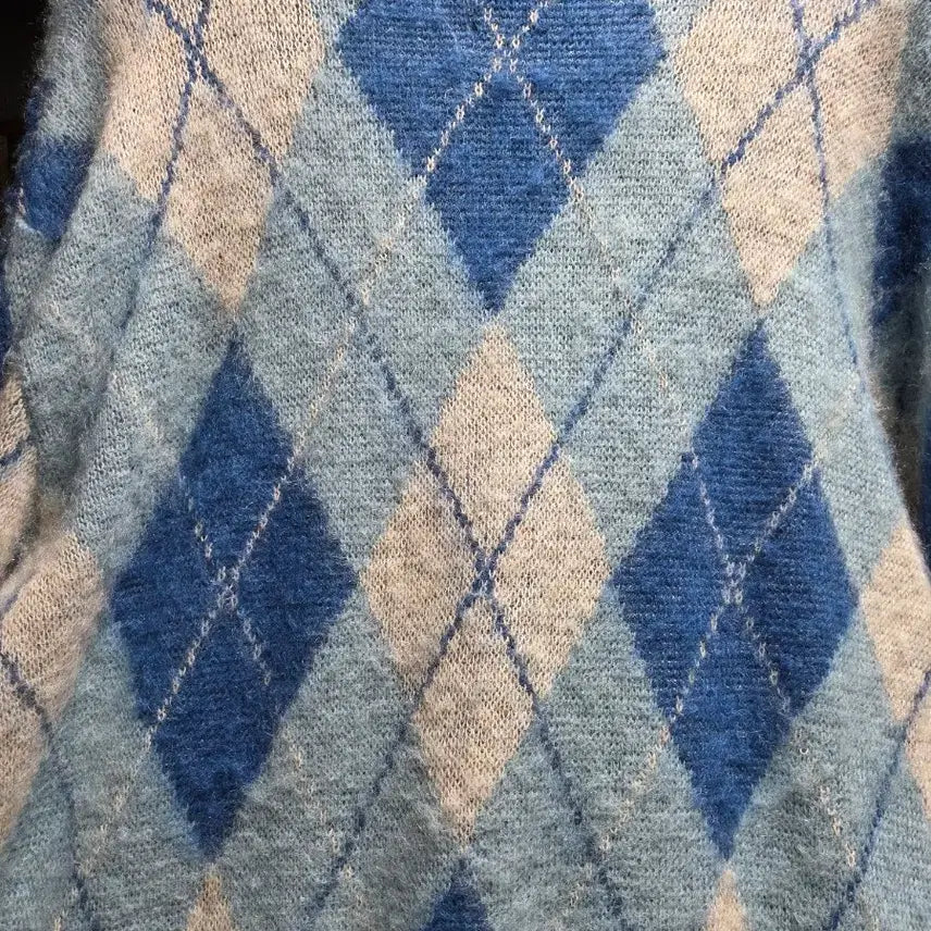 [BUNJANG] Needles Argyle Mohair Cardigan Blue XL / 니들스 모헤어 가디건 아가일 블루 xl 새상품