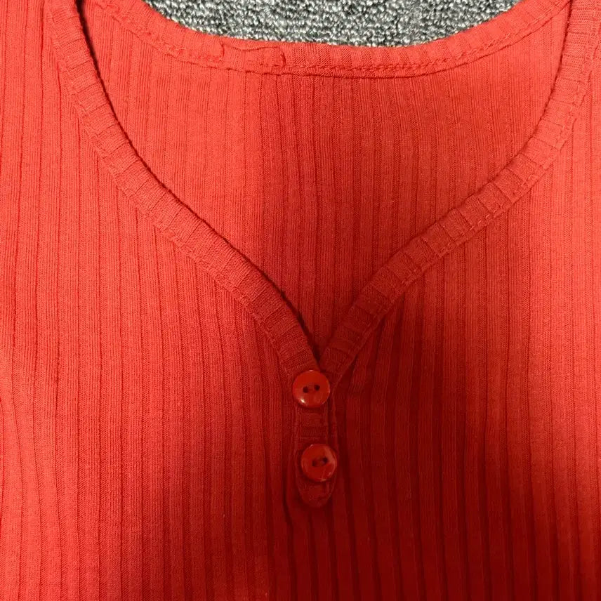 [BUNJANG] Basic Ribbed Knit Top / [새상품] 골지 니트 티