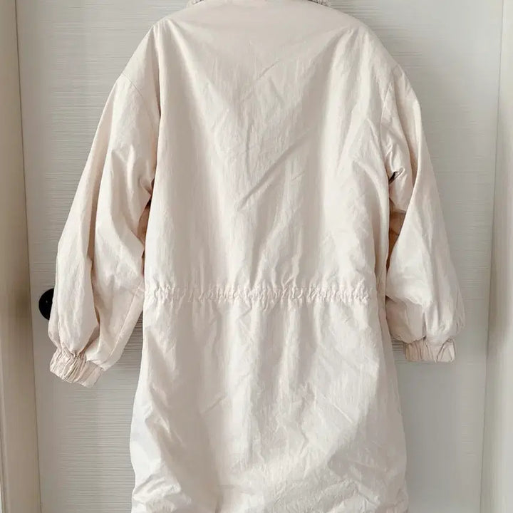 [BUNJANG] Stylenanda High Neck Dumble Long Parka (Cream) / 스타일난다 하이넥카라 덤블 롱파카 (크림컬러) 뽀글이롱코트